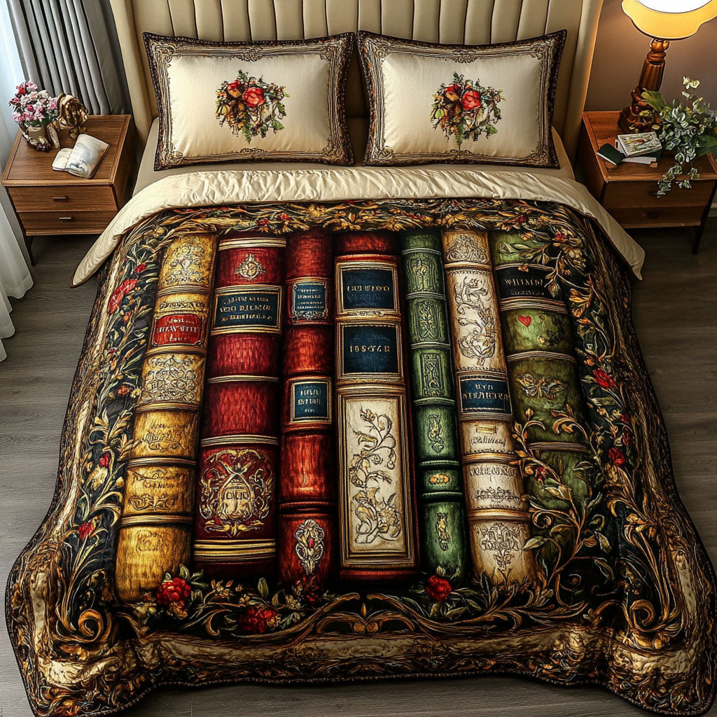Literary Dreams 3-Piece Quilted Bedding Set NCU0PTT242