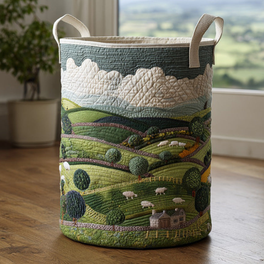 Little Sheep Field Quilted Laundry Basket NCU0DV808