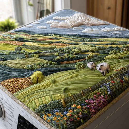 Little Sheep Field Quilted Washer and Dryer Cover NCU0DV808