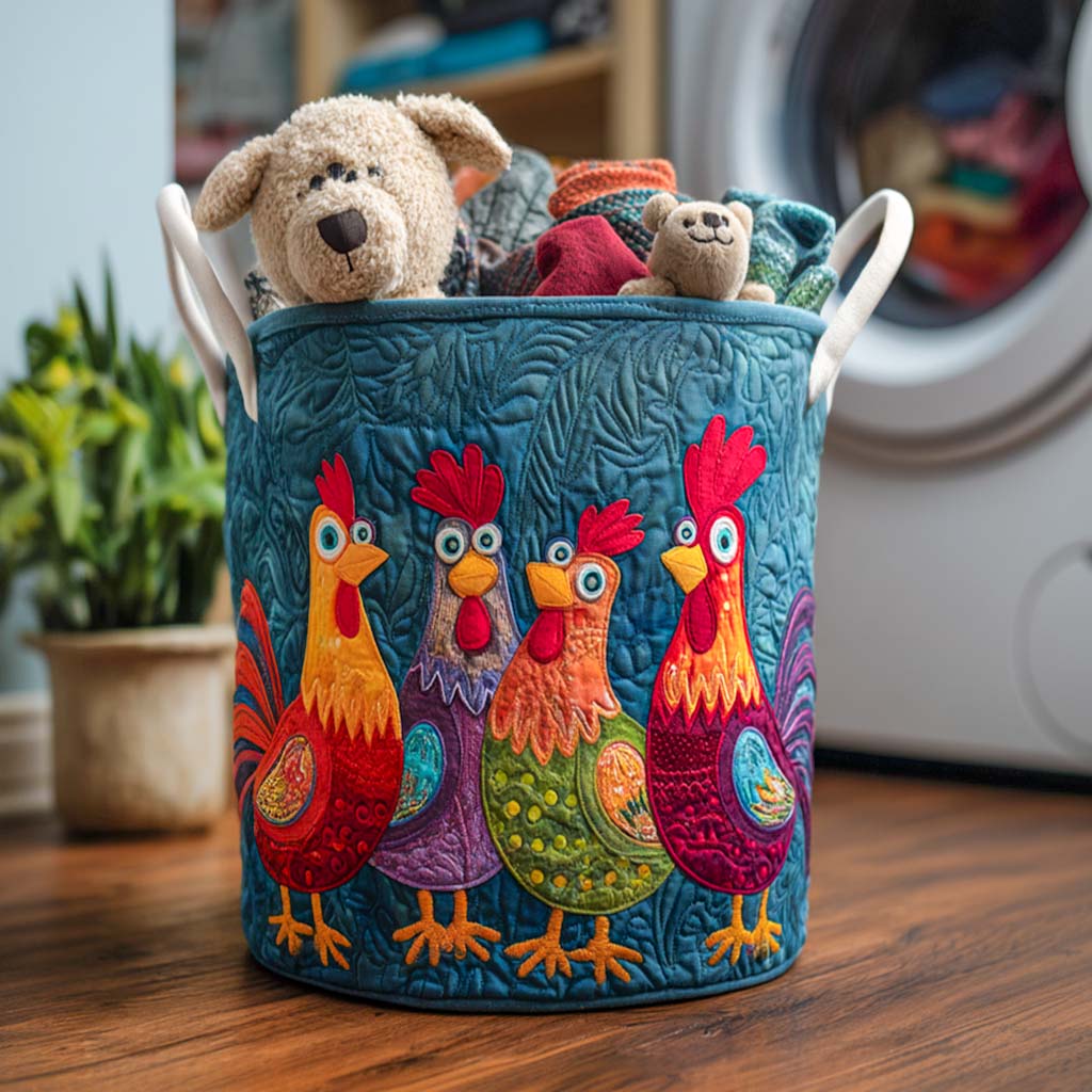 Little Clucker Quilted Laundry Basket NCU0NNT1187