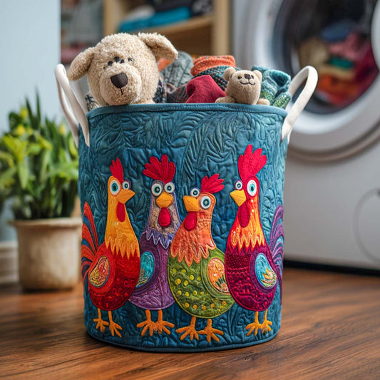 Little Clucker Quilted Laundry Basket NCU0NNT1187