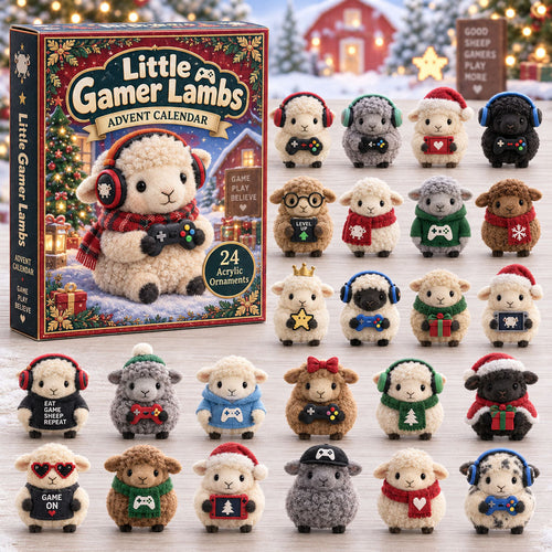 CHRISTMAS KICKOFF 40% OFF - Little Gamer Lambs Advent Calendar 2026 - 24-Day Festive Countdown, Acrylic Charms Blind Box - Gift For Grandchildren, Kid AC0HA308