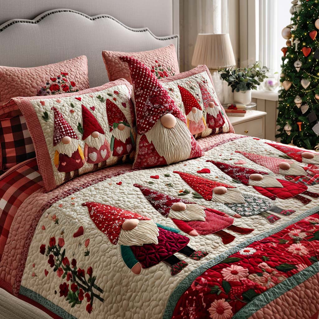 Little Gnome 3-Piece Quilted Bedding Set NCU0NNT2691