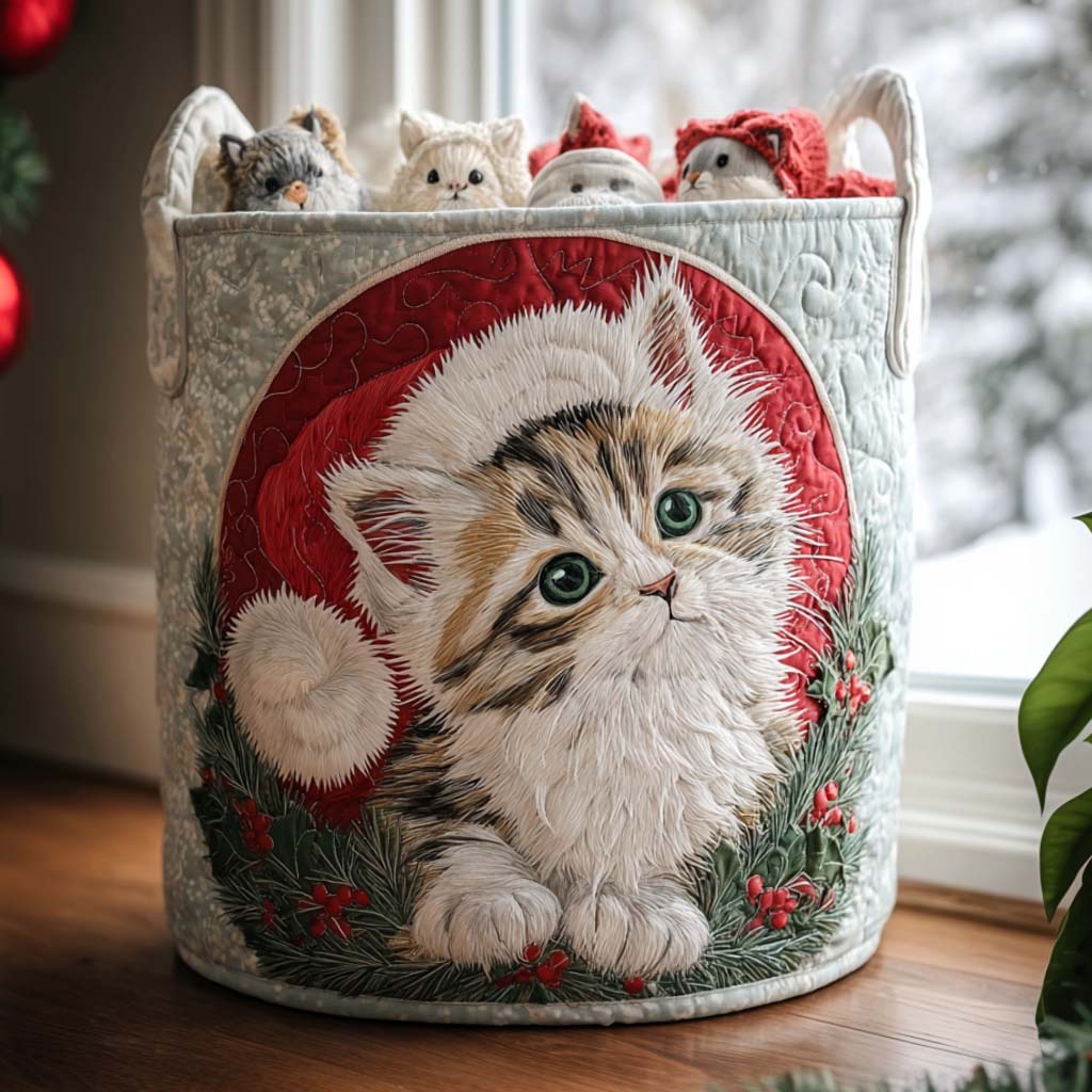Little Purrfect Gift Quilted Laundry Basket NCU0NNT2207