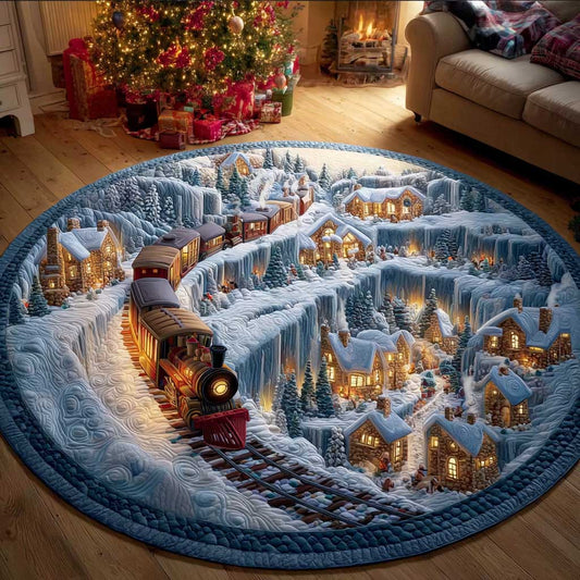 Little Town Holiday Quilted Round Mat NCU0HTT147