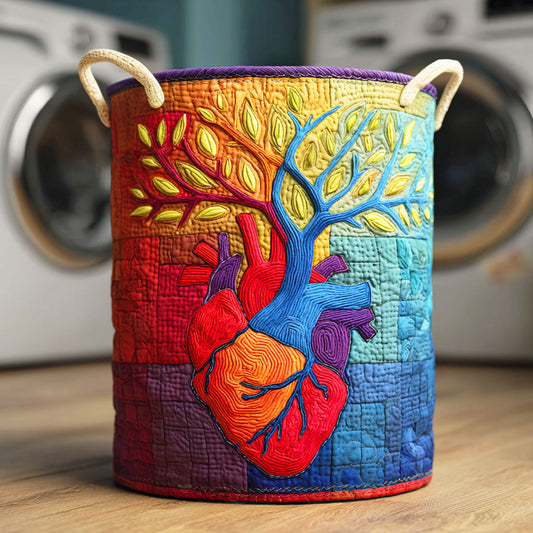 Living Heart Tree Quilted Laundry Basket NCU0NTD418
