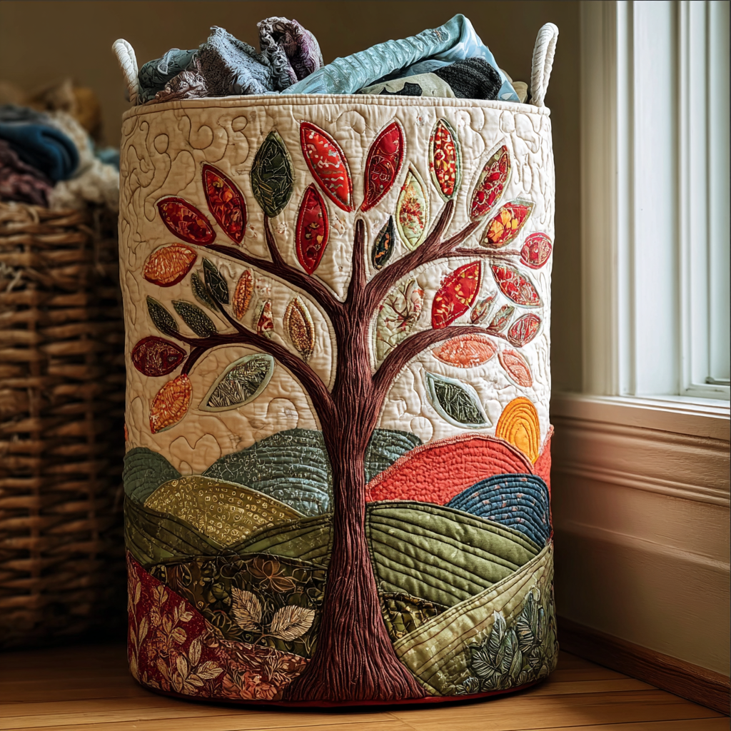 Living Roots Quilted Laundry Basket NCU0DDK1027