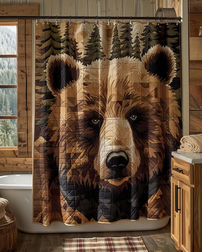 Lodge Bear Portrait Shower Curtain NCU0DQQ0415