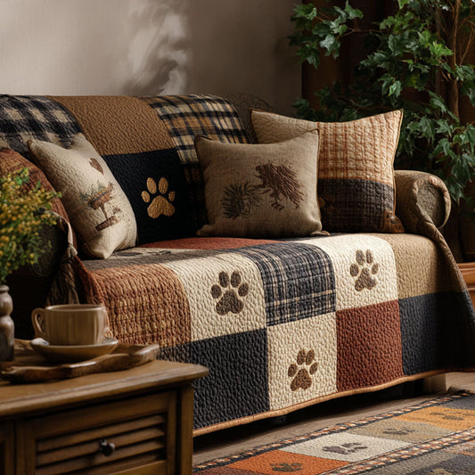 Lodge Bear Quilted Sofa Cover NCU0NNT2746