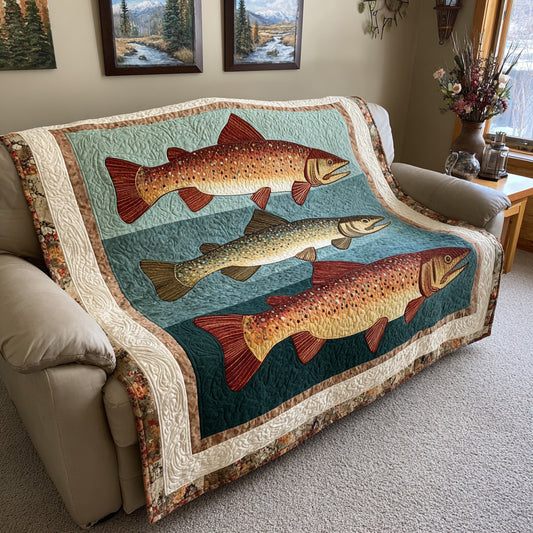 Lodge Fish Panels Quilted Blanket NCU0LDH825