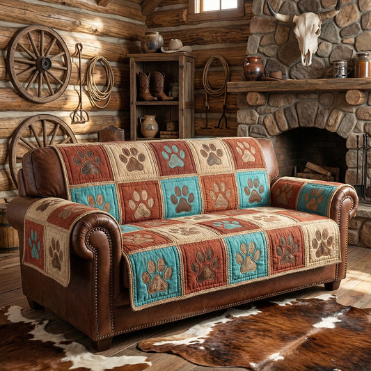 Lodge Pawprint Haven Quilted Sofa Cover NCU0PTT3029