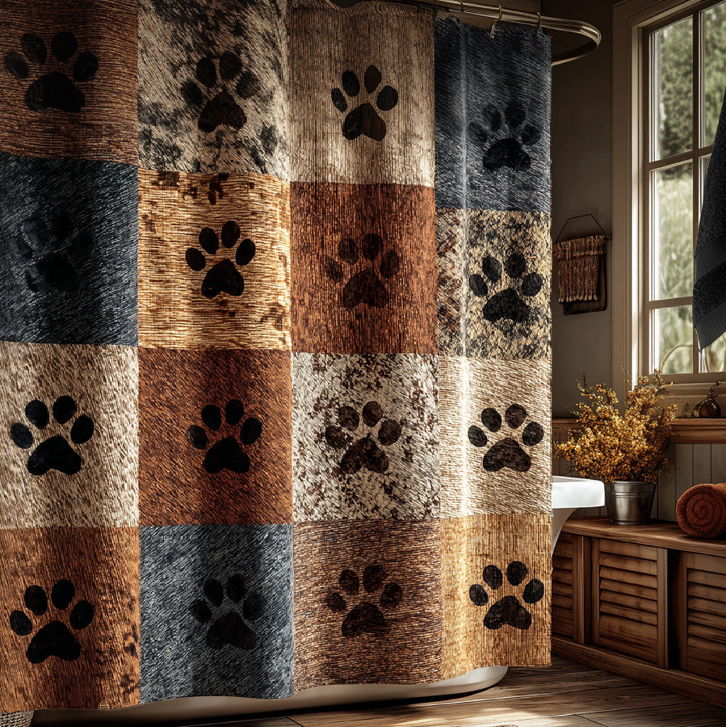 Lodge Pawprints Shower Curtain NCU0LDH420
