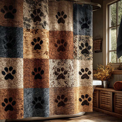 Lodge Pawprints Shower Curtain NCU0LDH420