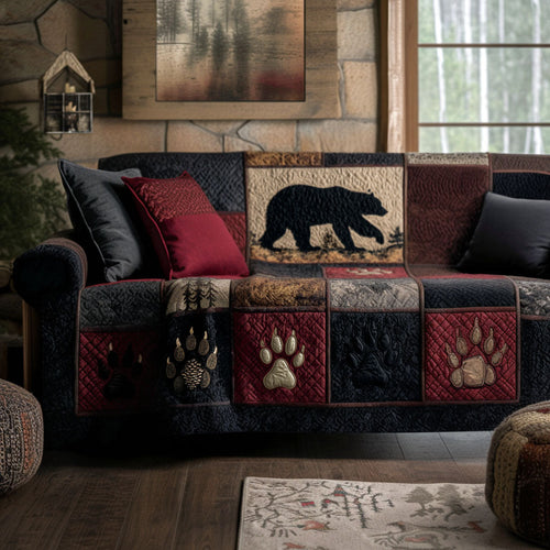 Lodge Tracks Quilted Sofa Cover NCU0PTT2617