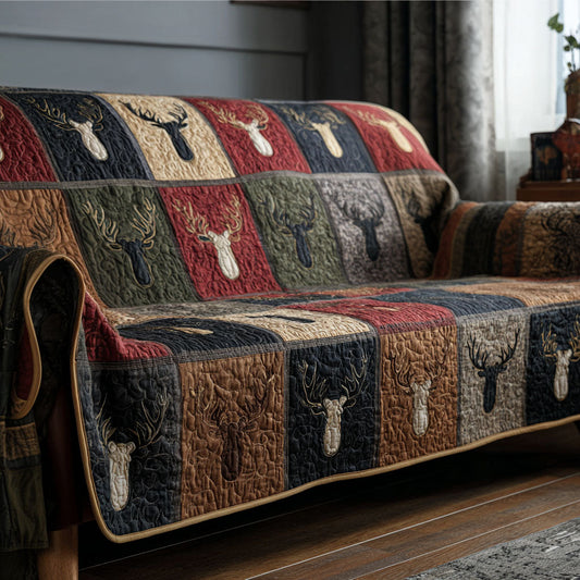 Lodge Trail Mosaic Quilted Sofa Cover NCU0PTT2946