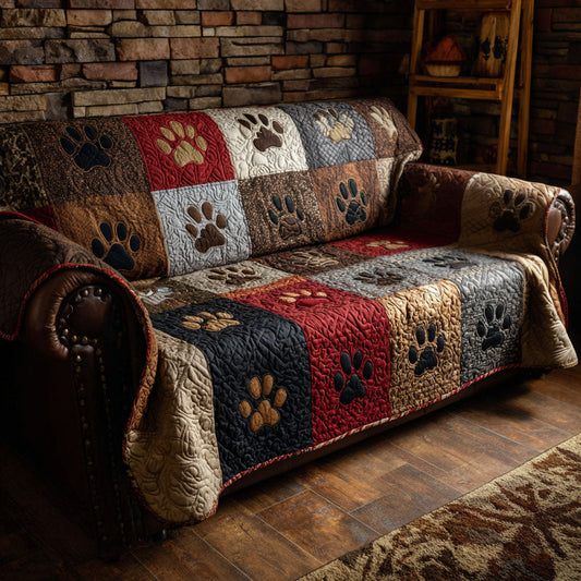 Lodgekeeper Paw Quilted Sofa Cover NCU0PTT2618