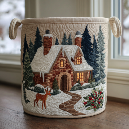 Log Cabin Dream Quilted Laundry Basket NCU0DDK1930