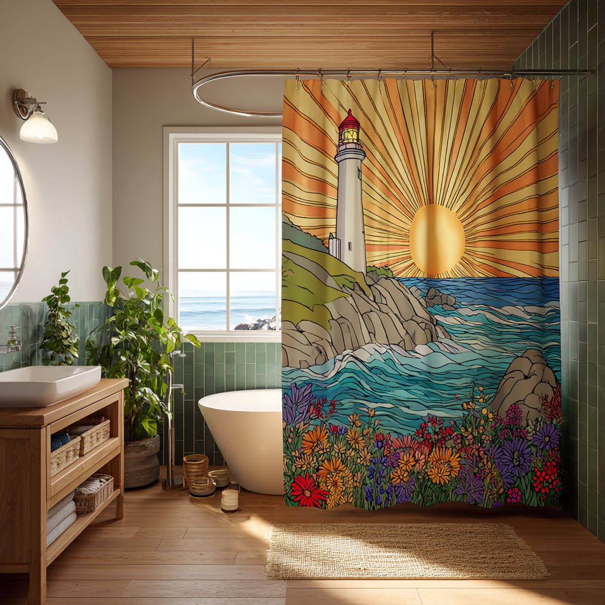 Lone Beacon Shower Curtain NCU0DV1953