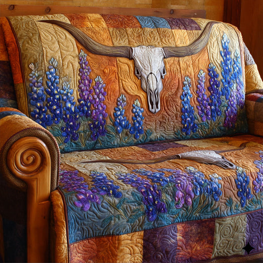 Lone Longhorn Quilted Sofa Cover NCU0NTD1714