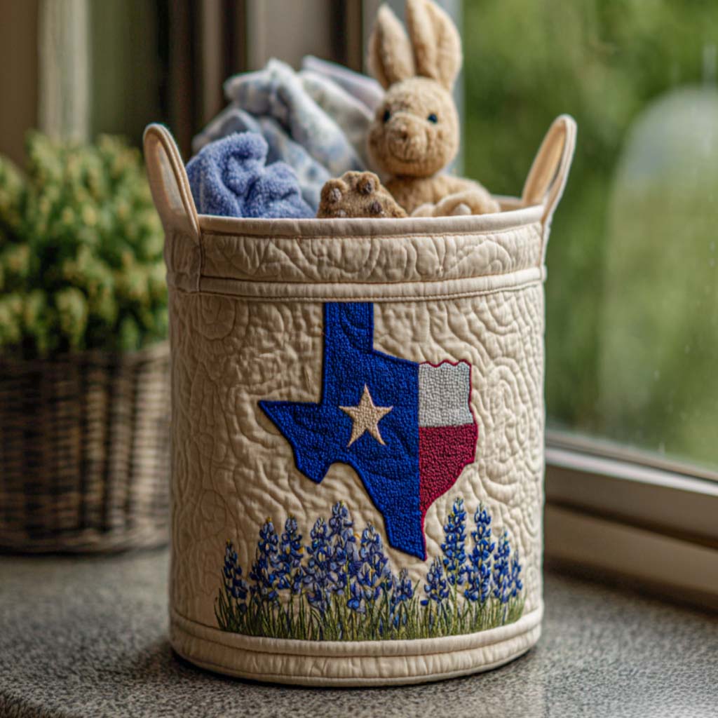 Lone Star Bloom Quilted Laundry Basket NCU0NNT1304