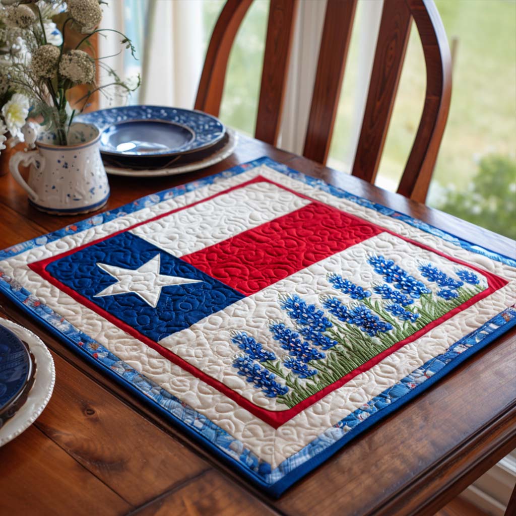 Lone Star Bloom Quilted Table Topper NCU0NNT1295