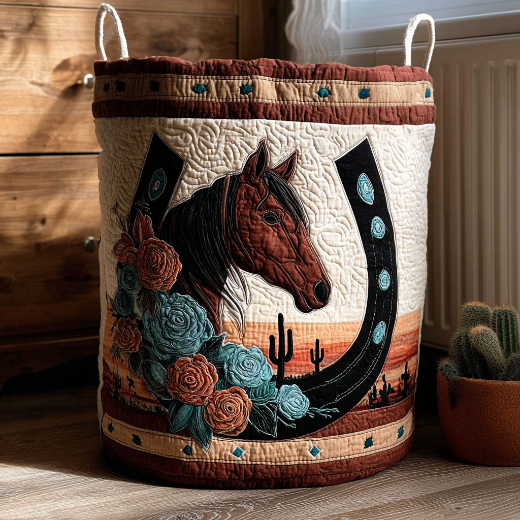 Lone Star Hoofprints Quilted Laundry Basket NCU0PTT2737