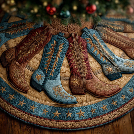 Lone Star Rodeo Christmas Quilted Tree Skirt NCU0LDH128