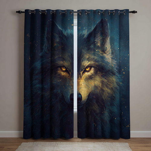 Lone Wolf Quilted Curtains NCU0DDK1999