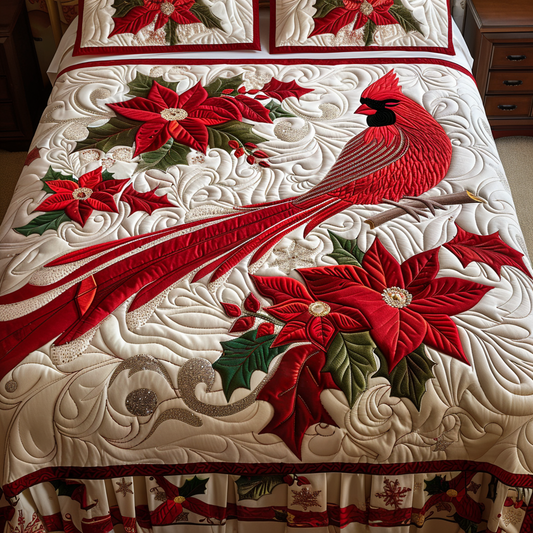 Long Tail Cardinal Quilted Bedding Set NCU0DV010