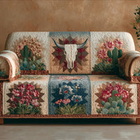 Longhorn Desert Bloom Quilted Sofa Cover NCU0LDH217