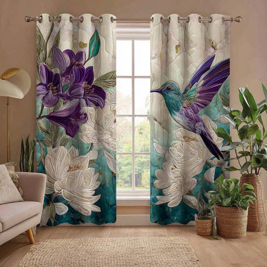 Lotus Hummingbird Quilted Curtains NCU0HNH899