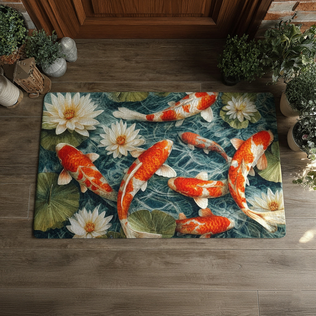 Lotus Koi Fish Doormat NCU0HH622