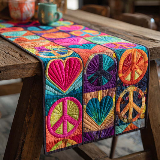 Love And Peace Quilted Table Runner NCU0NXD473