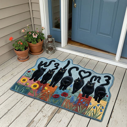 Love Grows Here Kitty Custom Shape Doormat NCU0PTT3064