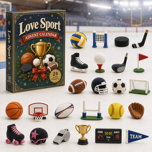 CHRISTMAS KICKOFF 40% OFF - Love Sport Advent Calendar 2026 - 24-Day Festive Countdown, Acrylic Charms Blind Box - Gift For Sports Lovers