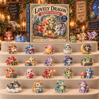 CHRISTMAS KICKOFF 40% OFF - Lovely Dragon Advent Calendar 2026 - 24-Day Festive Countdown, Acrylic Charms Blind Box - Gift For Dragon Lovers AC0TM320