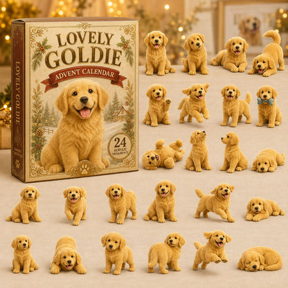 CHRISTMAS KICKOFF 40% OFF - Lovely Goldie Advent Calendar 2026 - 24-Day Festive Countdown, Acrylic Charms Blind Box - Gift For Dog Lovers AC0TM230