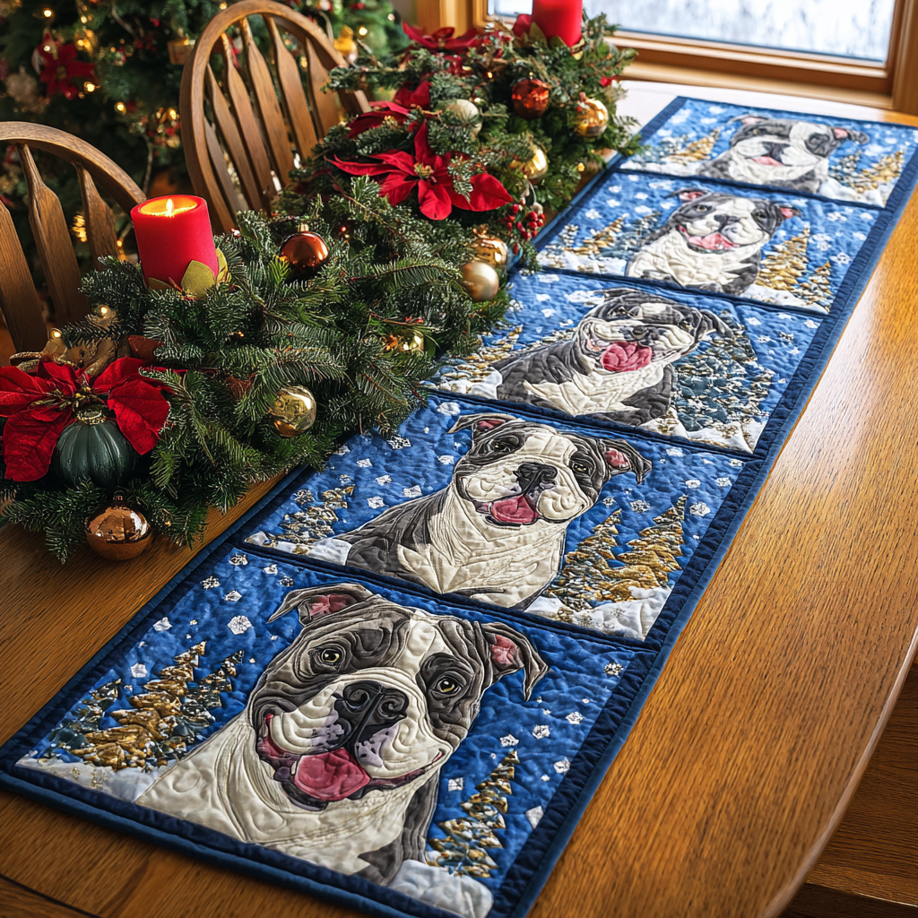 Lovely Pitbul Quilted Table Runner NCU0DDK1533
