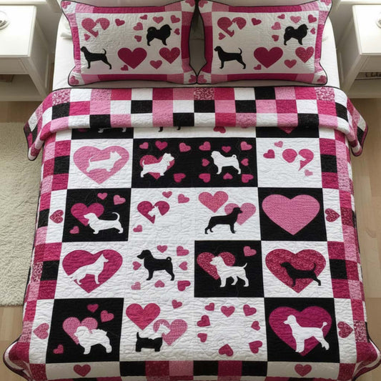 Loving Dog 3-Piece Quilted Bedding Set NCU0NNT2680