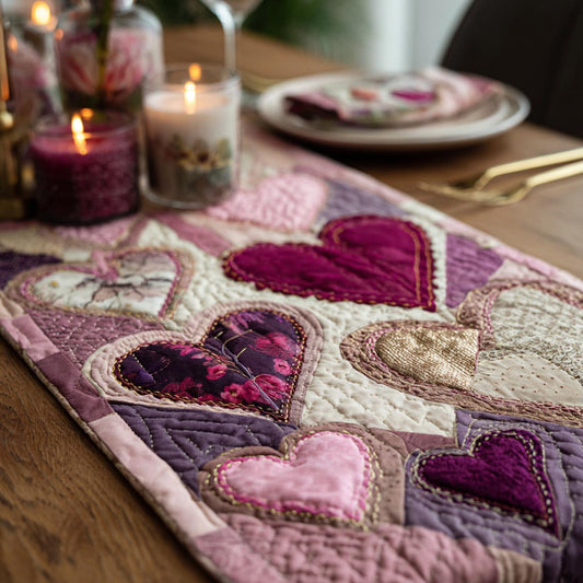 Loving Hearts Quilted Table Runner NCU0DV1812