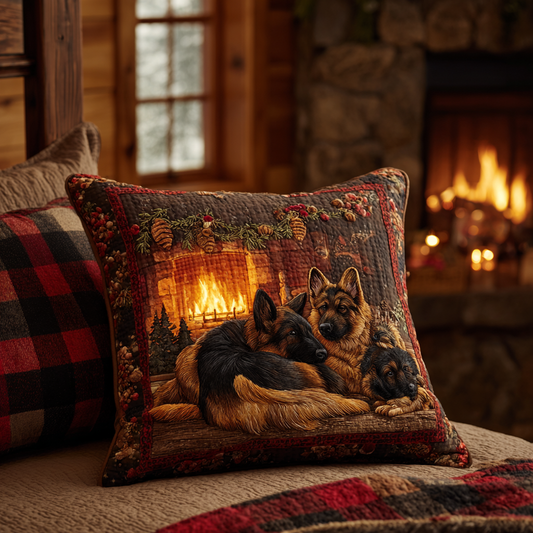 Loyal German Shepherd Love Quilted Pillow Case NCU0DV1113