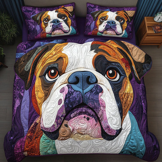 Loyal Bulldog 3-Piece Quilted Bedding Set NCU0PTT421