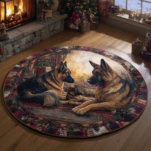 Loyal German Shepherd Love Quilted Round Mat NCU0DV1113