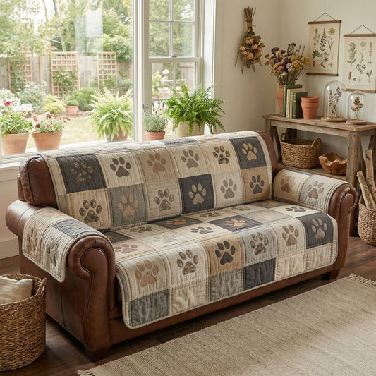 Loyal Paw Patchwork Quilted Sofa Cover NCU0PTT3023