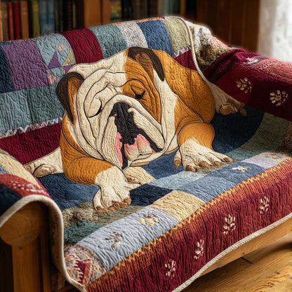 Loyal Paws Bulldog Quilted Blanket NCU0PTT2656