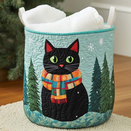 Lucky Cat Quilted Laundry Basket NCU0NNL001