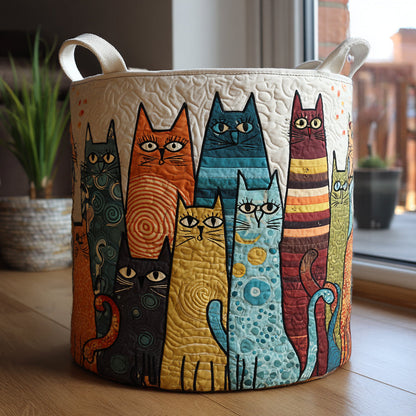 Lucky Cats Quilted Laundry Basket NCU0DV1614