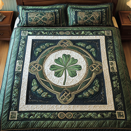 Lucky Clover Haven 3-Piece Quilted Bedding Set NCU0TL2002