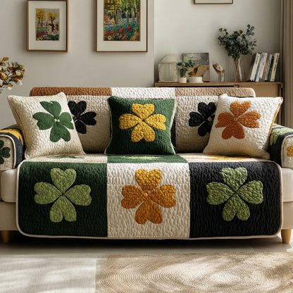Lucky Clover Quilted Sofa Cover NCU0NXD1358