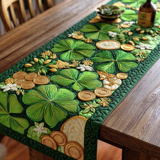 Lucky Clover Quilted Table Runner NCU0NTD1353